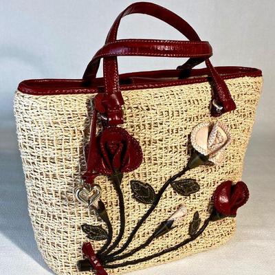 Brighton Collection handbag with applied leather flowers