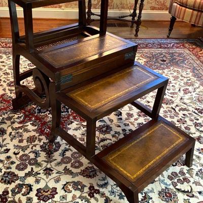 Metamorphic Regency library step chair - as steps