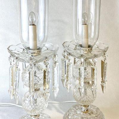 pair of vintage Crystal lamps