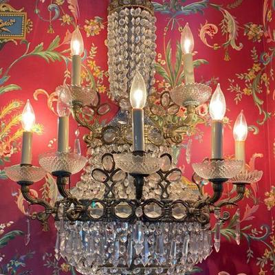 pair of crystal sconces