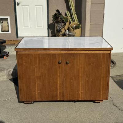 Mid century rolling cabinet