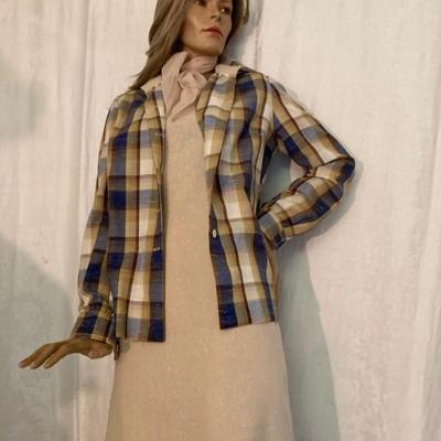 Plaid & Beige • Dress & Jacket • 30” Waist • $65