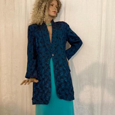 Deep Blue Green • Damask • Tunic • Size M • $65