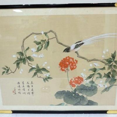 1223	PAIR OF FRAMED HAND COLORED ASIAN PRINTS, APPROXIMATELY 18 IN X 23 IN
