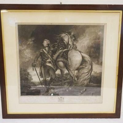 Sale Photo Thumbnail #77: 1077	FRAMED ENGRAVING *HIS ROYAL HIGHNESS GEORGE PRINCE OF WHALES* APPROXIMATELY 29 1/4 IN X 27 1/4 IN OVERALL
