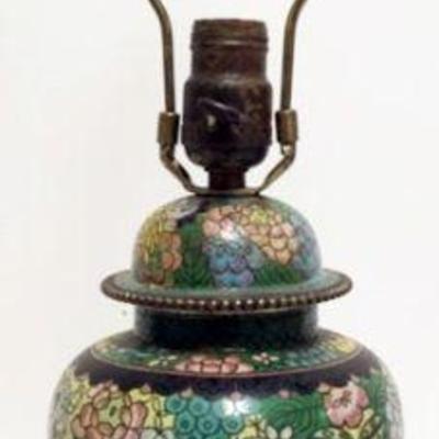 1027	CLOISONNE TABLE LAMP, APPROXIMATELY 24 IN HIGH OVERALL
