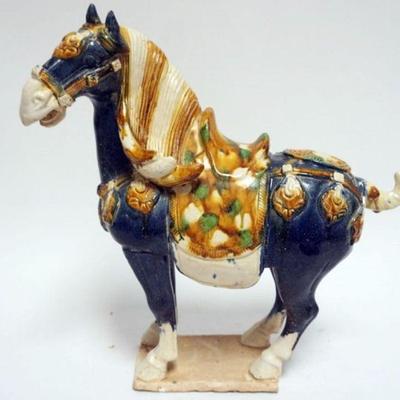 Sale Photo Thumbnail #234: 1236	CHINESE POTTERY HORSE, APPROXIMATELY 15 IN X 6 IN X 15 IN H
