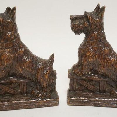 1053	PAIR OF SYROCO WOOD BOOKENDS SCOTTIE DOG, APPROXIMATELY 5 IN X 4 IN X 7 IN HIGH
