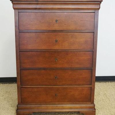 1103	NATIONAL MT AIRY CHERRY 6 DRAWER HIGH CHEST, APPROXIMATELY 40 IN X 21 IN X 55 IN HIGH

