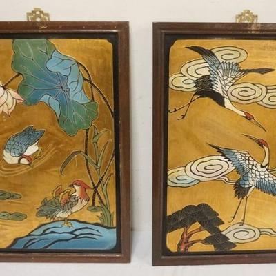 1225	PAIR OF WOOD ASIAN BIRDS, GILT & HAND COLORED, EACH APPROXIMATELY 16 IN X 24 IN
