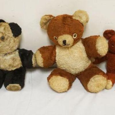 1272	GROUP OF ASSORTED VINTAGE TEDDY BEARS, ONE W/TAG TEDDI GUND, TALLEST APROXIMATELY 15 IN

