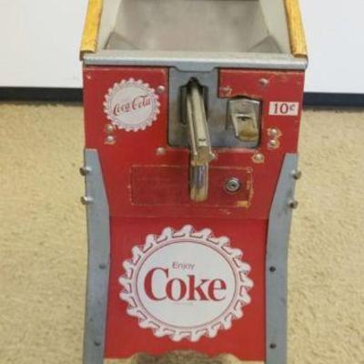 1132	VINTAGE COCA-COLA SHOOTING PINBALL GAME BY JOHNSTON PRODUCTS, HAVE KEYS, APPROXIMATELY 14 IN X 29 IN X 60 IN
