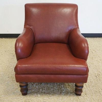 1123	ROCHE BOBOIS LEATHER ARMCHAIR, APPROXIMATELY 28 IN X 37 IN X 35 IN HIGH
