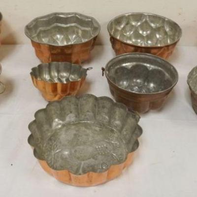 1254	GROUP OF ASSORTED COPPER FOOD MOLDS

