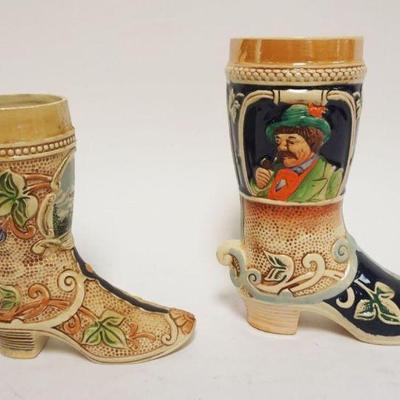 1197	2 GERMAN BOOT MUGS, TALLEST APPROXIMATELY 8 IN
