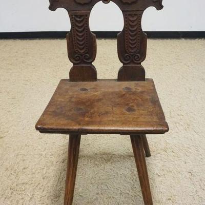 1138	ANTIQUE WALNUT CARVED CLUB CHAIR, SPLAY LEG, APPROXIMATELY 37 IN HIGH
