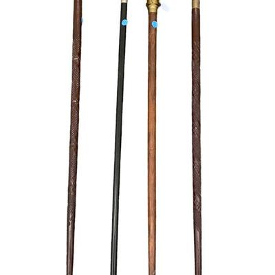 4 VINTAGE CANES / WALKING STICKS