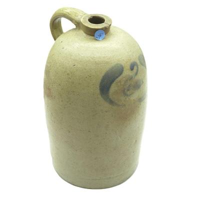 ANTIQUE STONEWARE JUG COBALT SWAN