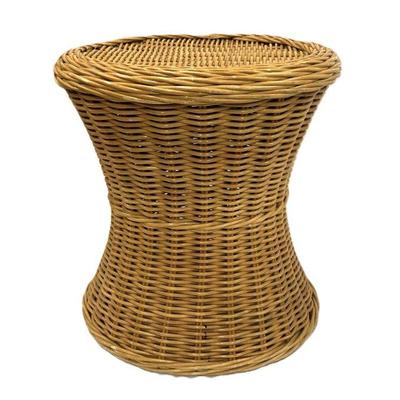 MCM MCGUIRE STYLE WICKER CIRCULAR TABLE