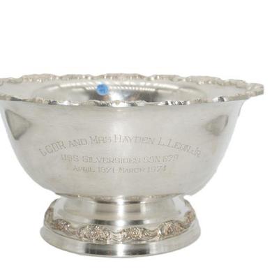 LARGE POOLE SILVERPLATE PUNCH BOWL