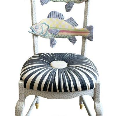 MACKENZIE CHILDS FRECKLE FISH CHAIR