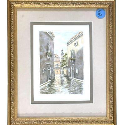 WATERCOLOR VENICE CANAL FRAMED