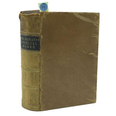 ANTIQUE "MRS. HEMANS'S POETICAL WORKS" 1858 EDITION