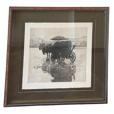 LARGE GIORGIO CAFFE "LOGGIA PRIMAVERILE" DRYPOINT ETCHING