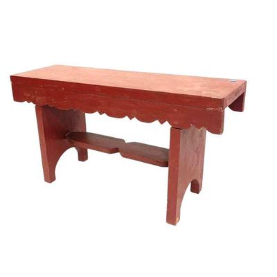 ANTIQUE PENNSYLVANIA FARMHOUSE PAINTED BENCH