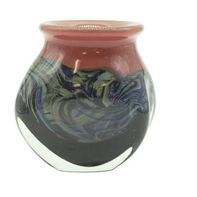 SIGNED ROBERT EICKHOLT ART GLASS VASE