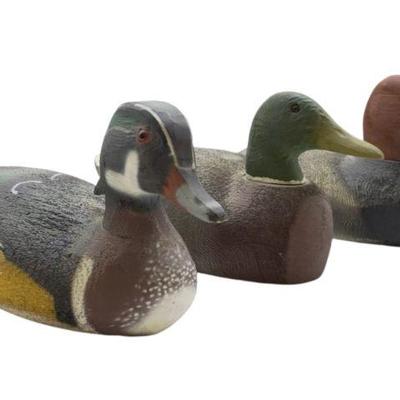 3 VINTAGE CARVED DUCK DECOYS