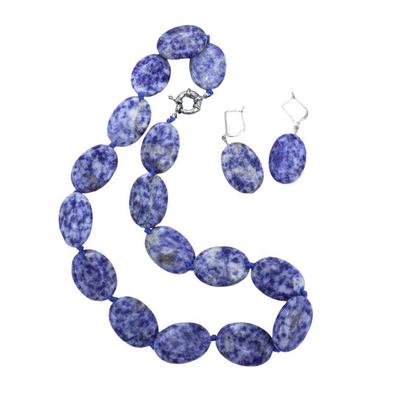 NATURAL BLUE SODALITE NECKLACE & EARRINGS