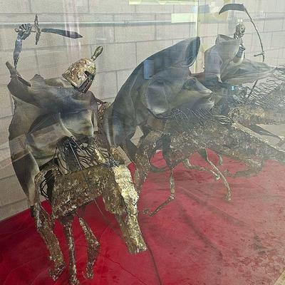 Large "Four Horseman Of The Apocalypse" encased in glass metal sculpture by RON WHITACRE. (1969)