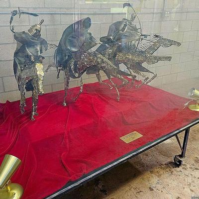 Large "Four Horseman Of The Apocalypse" encased in glass metal sculpture by RON WHITACRE. (1969)