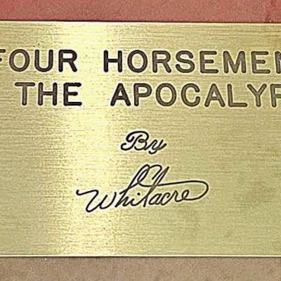 Large "Four Horseman Of The Apocalypse" encased in glass metal sculpture by RON WHITACRE. (1969)