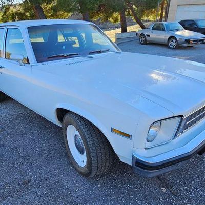 1976 Chevy Nova - Concours Model - 4 Door - Small Block 400hp Engine - White - Red Interior. Runs Great !