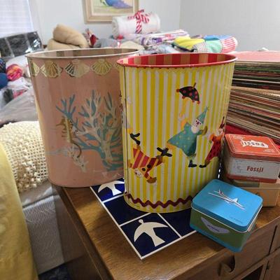 Vintage Metal Trash Cans