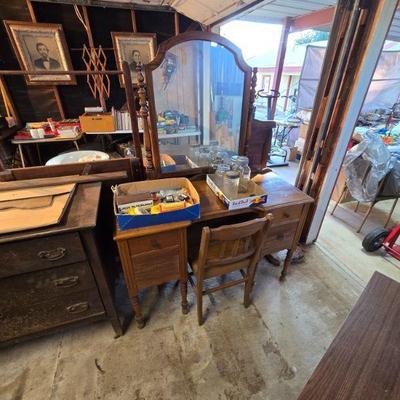 Vintage Vanity with Chair