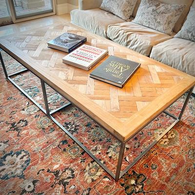 Oversized modern farmhouse coffee table