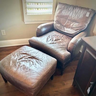 Furnitureland South (High Point, NC) leather chair and ottoman