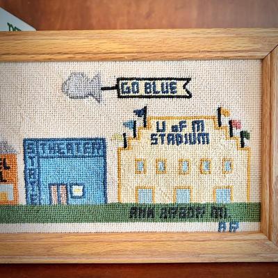 University of Michigan UM needlepoint
