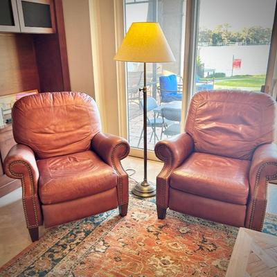 Pair of MotionCraft (Sherrill Furniture) leather recliners