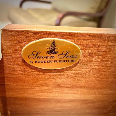 Hooker "South Seas" writing desk and 4-drawer chest