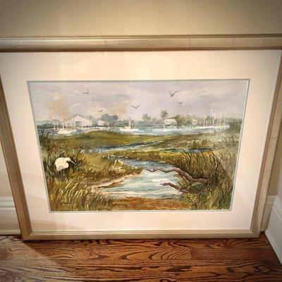 R. Parrish framed watercolor