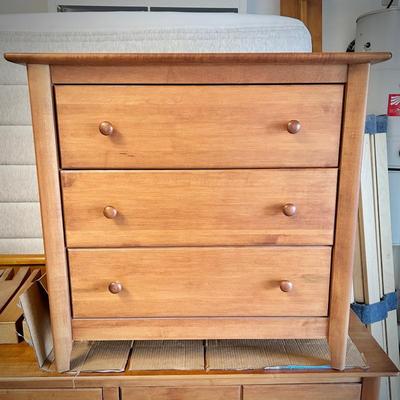 Wood bedroom suite - dresser, nightstand, and full bed