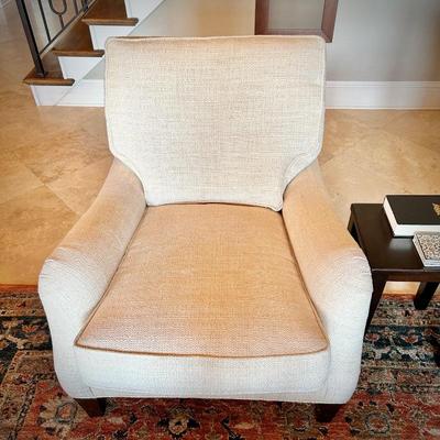 Pair of Wesley Hall (Hickory, NC) off-white occasional chairs
