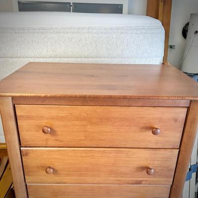 Wood bedroom suite - dresser, nightstand, and full bed