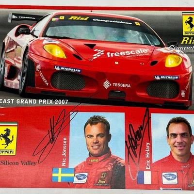 Northeast Grand Prix 2007 Autographed Ferrari Risi Competizione
Nic Jönsson, Eric Helary. Blank back