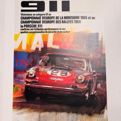 Porsche 911 Montagne 1966 Signed And Numbered Print
Poster is in French. European championship Montagne 1966 and Europe Rallies 1966 of...