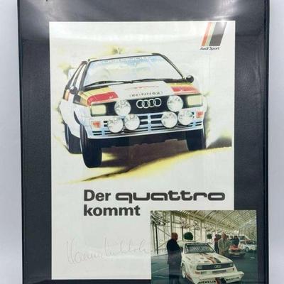 Signed Audi Sport Der Quattro Kommt Framed Poster
